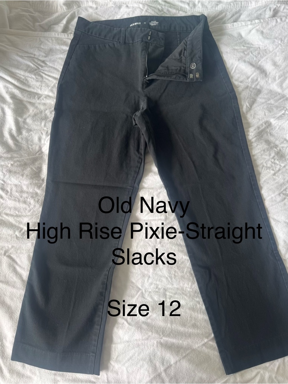 Old Navy Black High-Rise Pixie Straight Pants